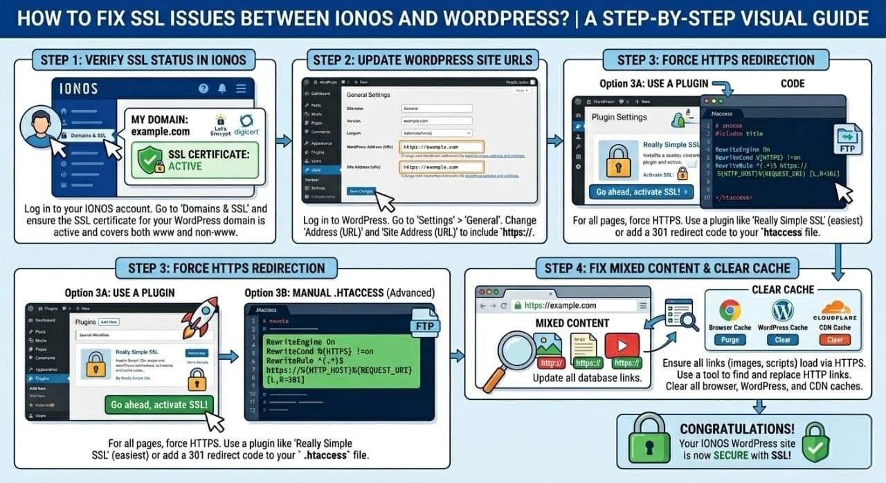 How to Fix SSL Issues Between IONOS and WordPress?