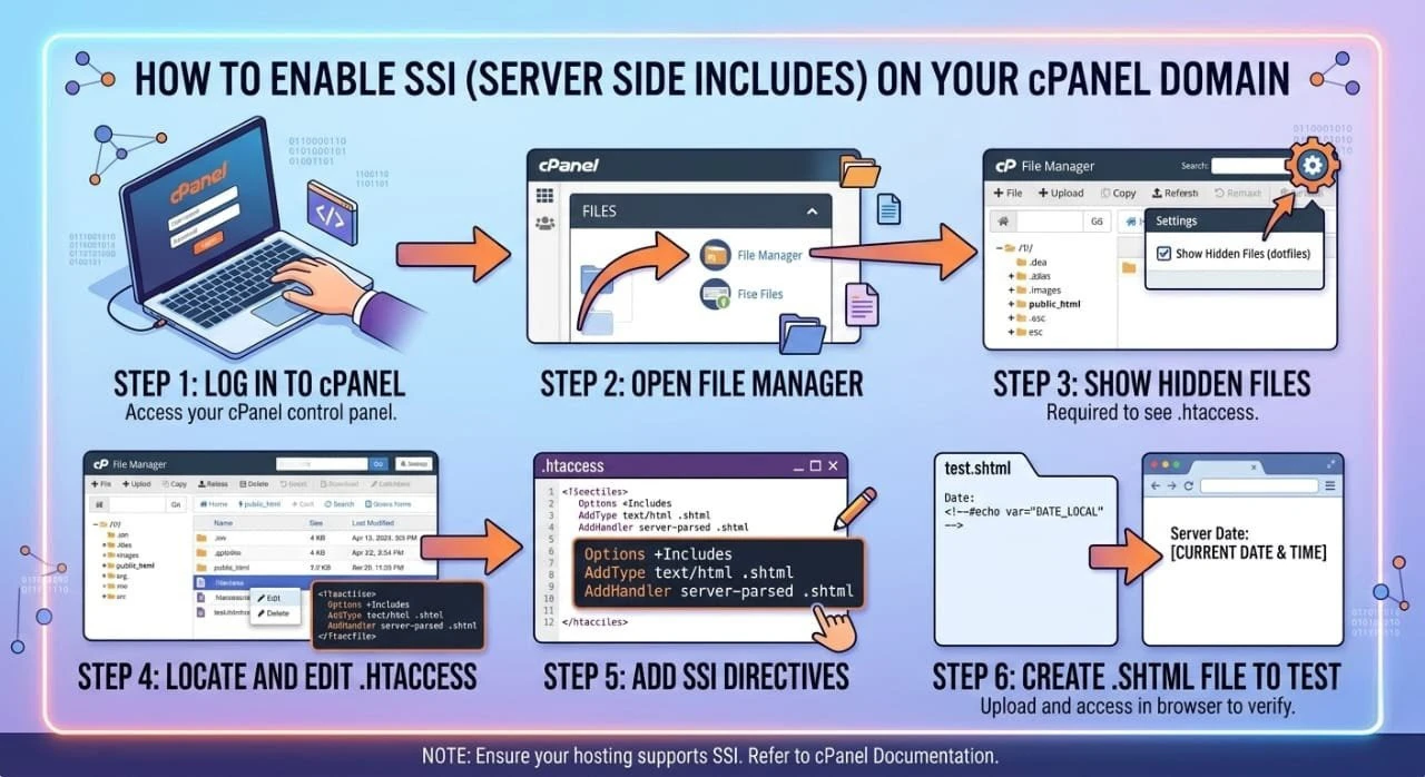 How to Enable SSI on cPanel Domain?