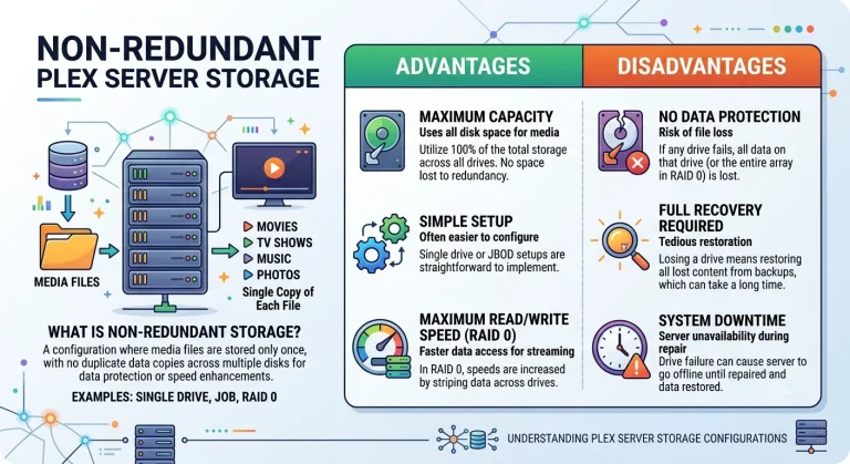 Non-Redundant Plex Server Storage