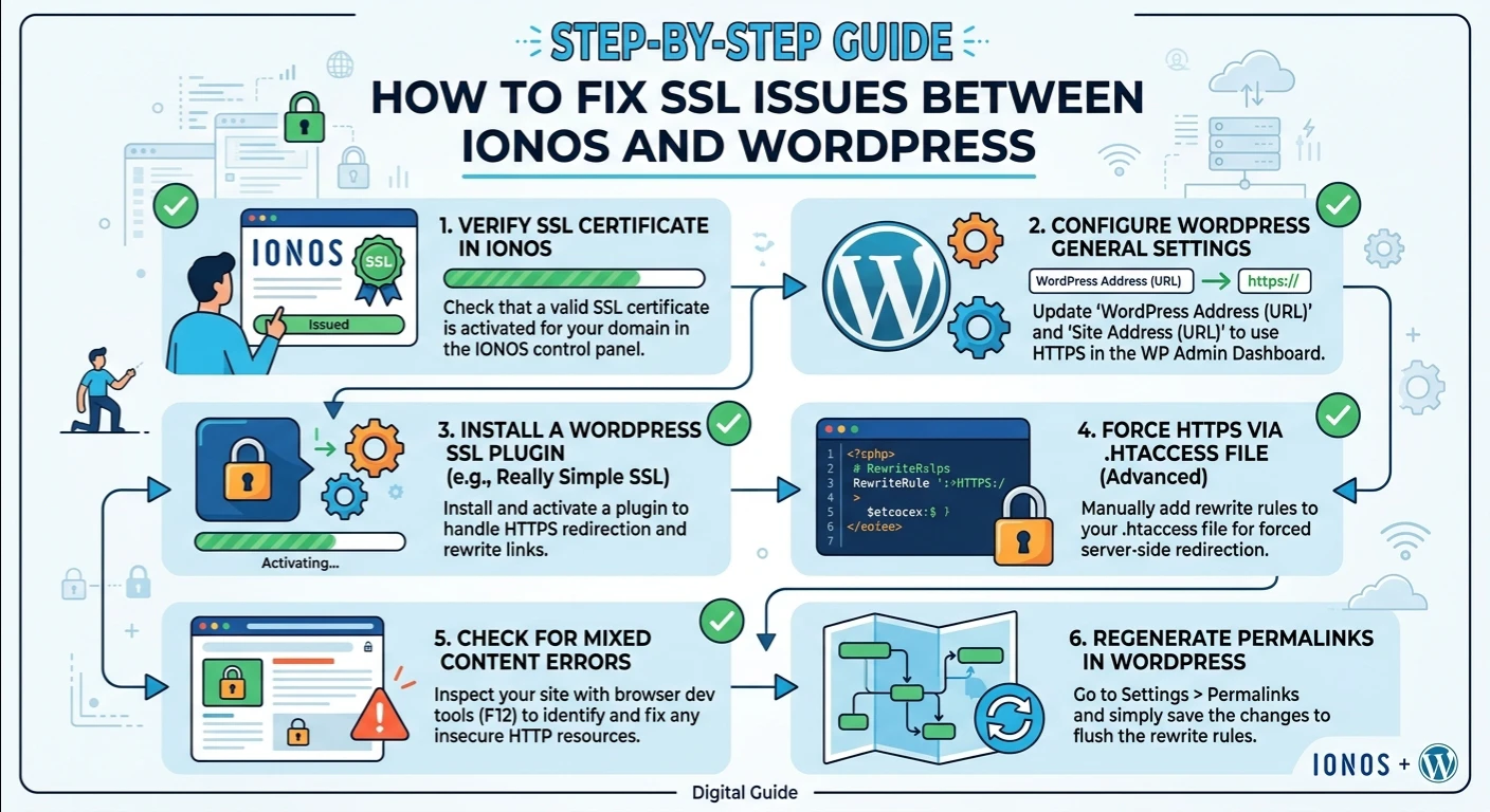 How to Fix SSL Issues Between IONOS and WordPress?